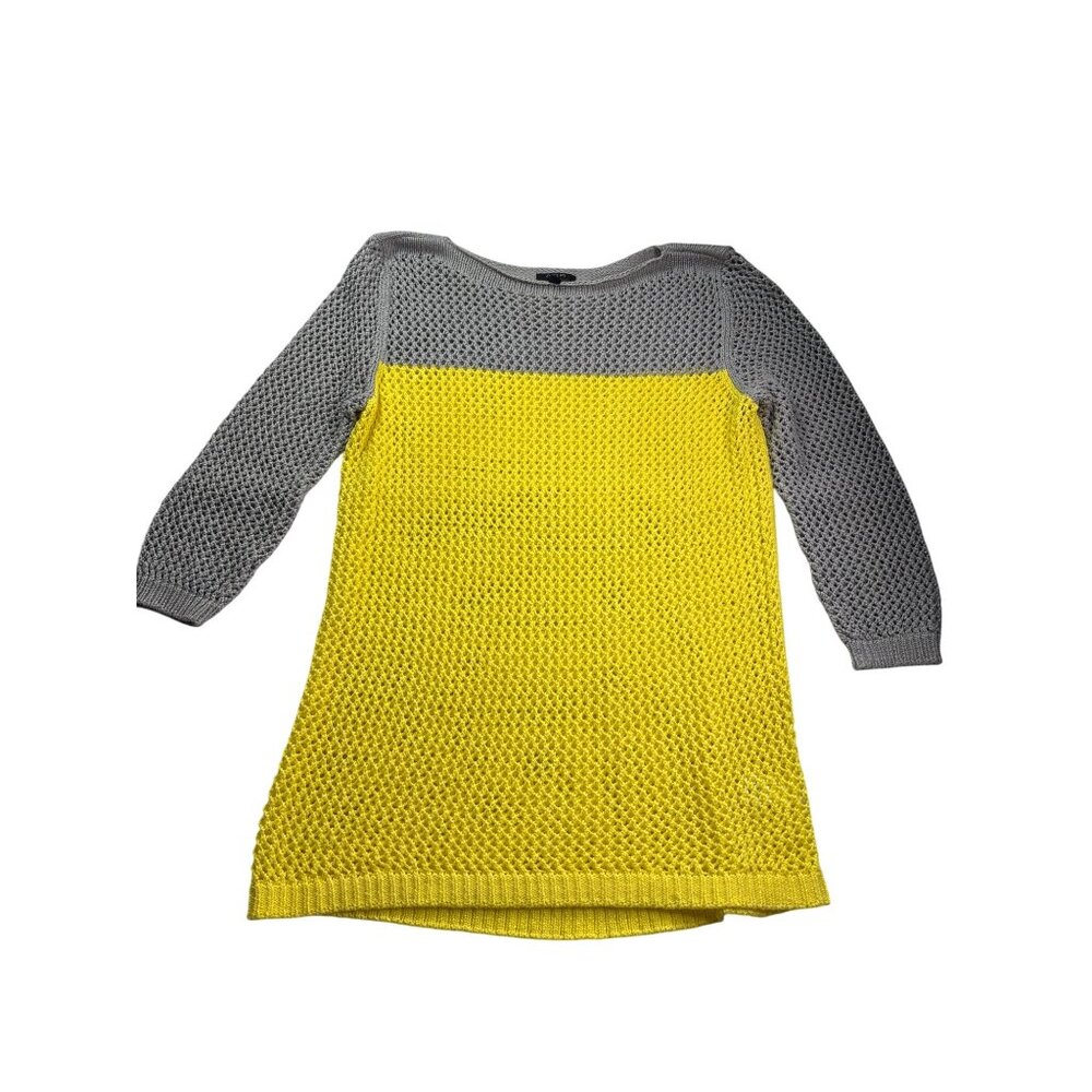Apt 9 Open Knit Color Block Sweater Size M Grey Y… - image 1